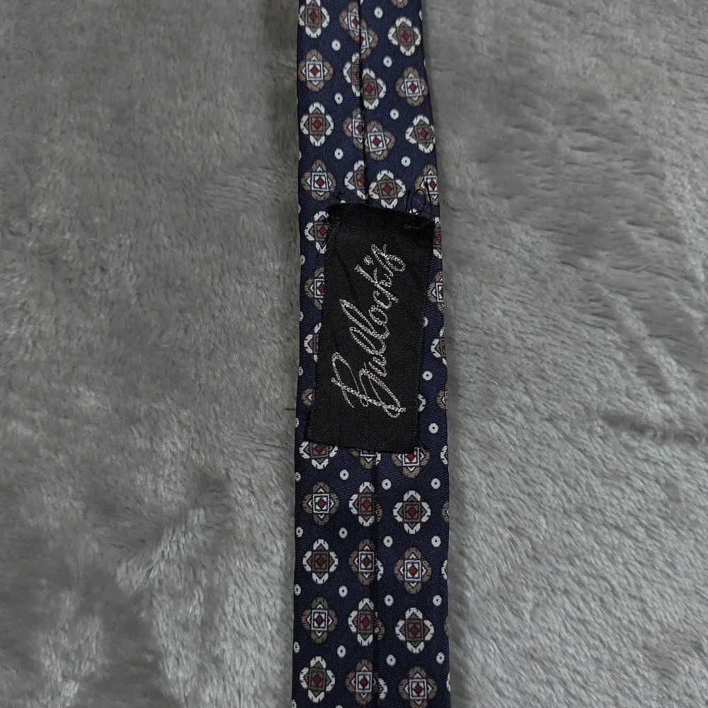 Vintage Christian Dior Cravates Tie Men‎ 54x3 Blue Geometric Abstract Bullocks